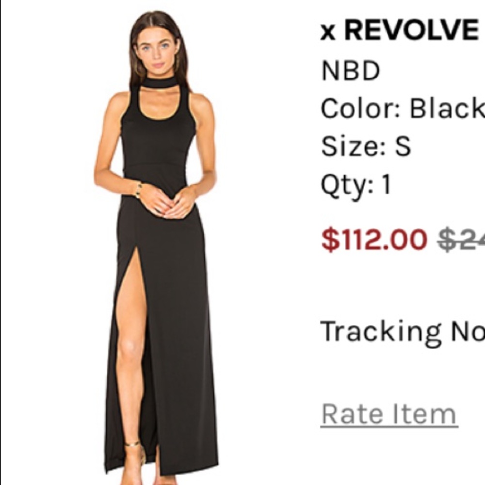 NBD X revolve long black gown